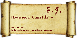 Hovanecz Gusztáv névjegykártya