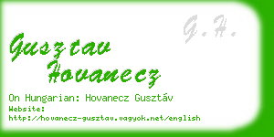 gusztav hovanecz business card