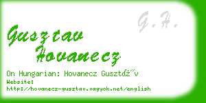 gusztav hovanecz business card